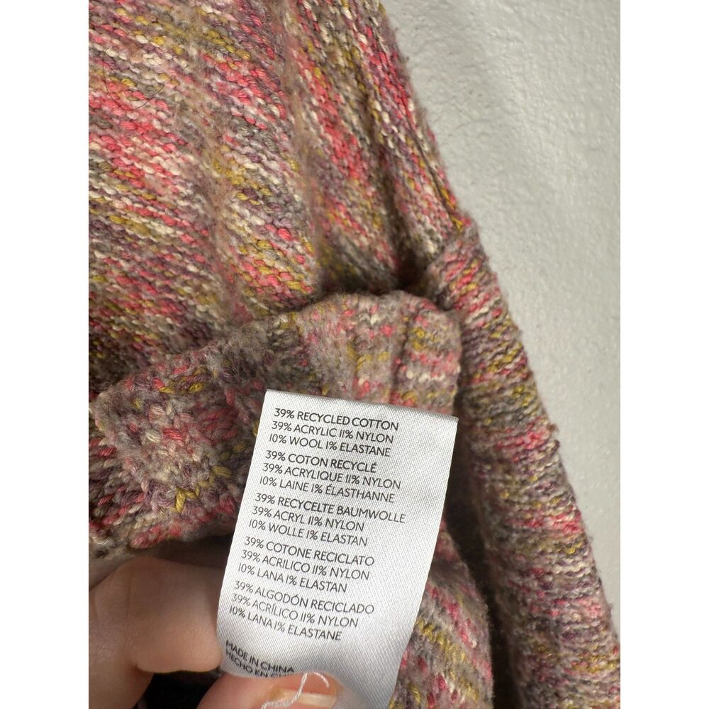 Anthropologie Pilcro Pink Rainbow Cropped Sweater Womens Sz S Oversized Boxy - Picture 7 of 9